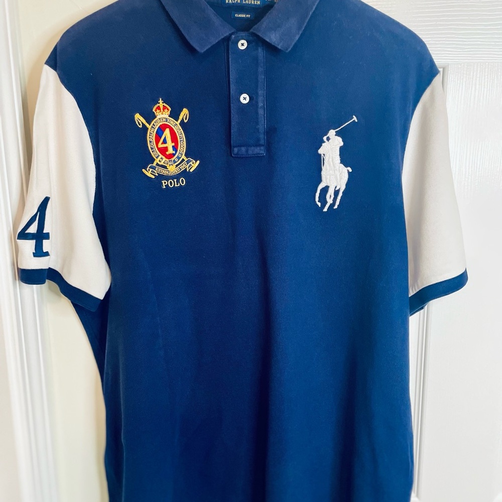 Polo by Ralph Lauren Blue Polo Shirt with Embroidered Logo - Picture 7 of 15